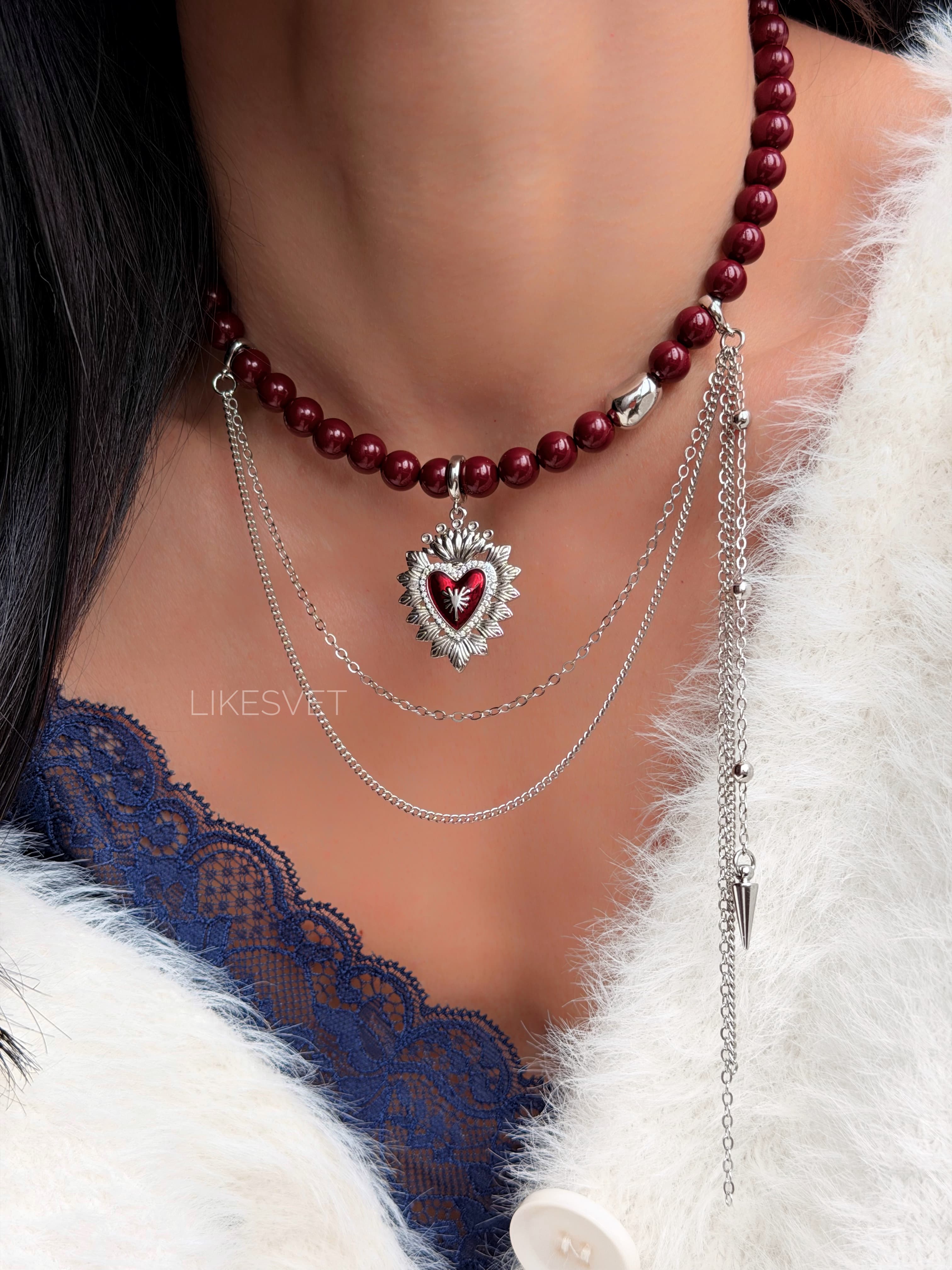 Колье АУРА БУРГУНДИ